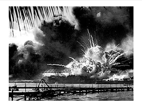 vintage Pearl Harbor attack from Ewa Plain