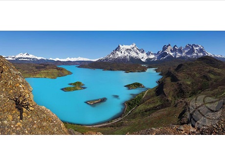 mountains with a nice blue body of water