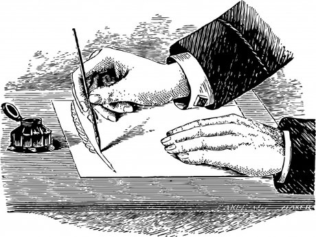 Person writing a letter