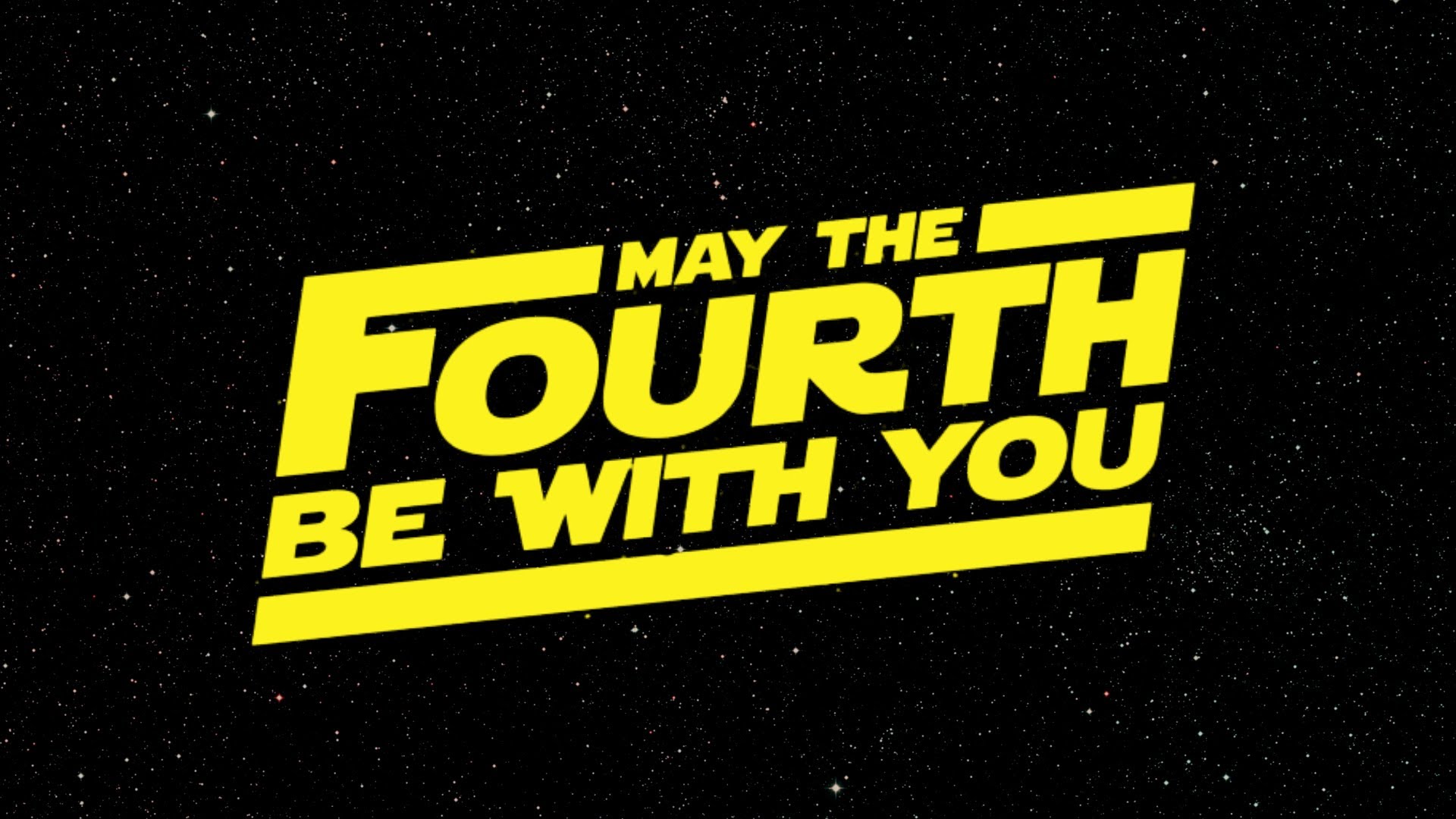 "May the Fourth Be with You" logo in space