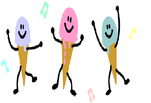 Ice Cream with musical notes