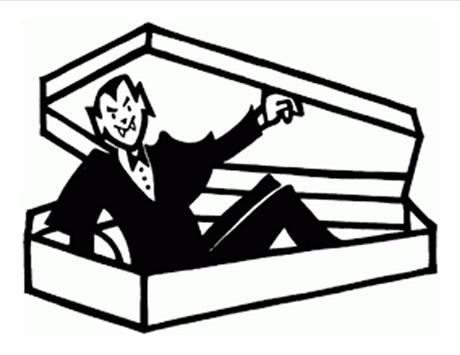 Vampire in coffin