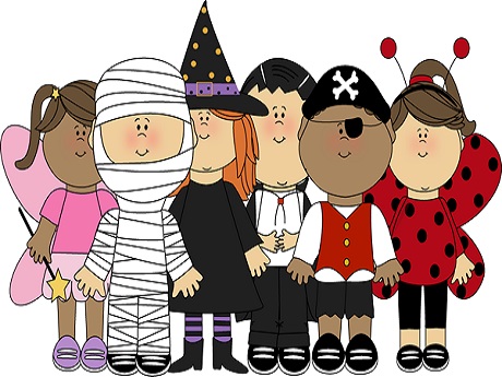 Children wearing Halloween costumes