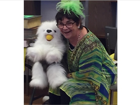 fairy grand mother in been with a dog