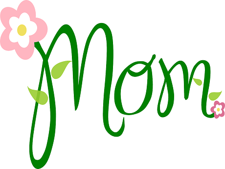 mom written in script with a flower