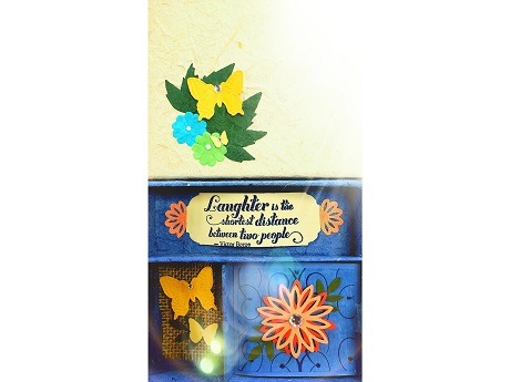 Bird's eye view of paper craft miniature memory box