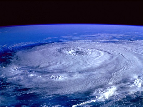 View of a hurricane from outer space