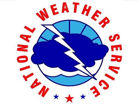 National Weather Service logo: a cloud with lightning bolt striking, surrounded by name