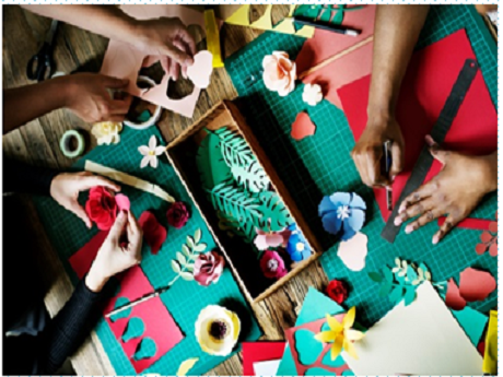 People crafting various crafts