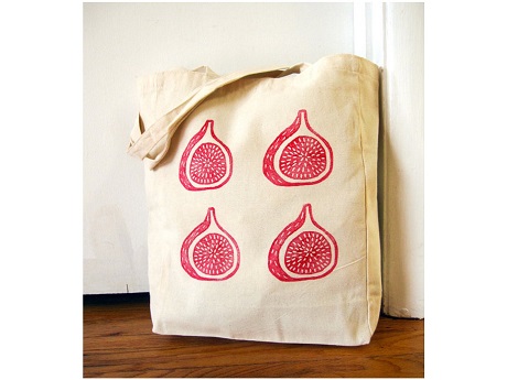 block print tote bag