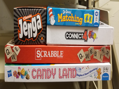 Stack of boxed games
