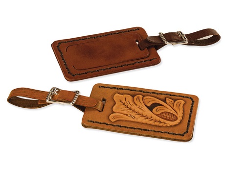 Leather luggage tags