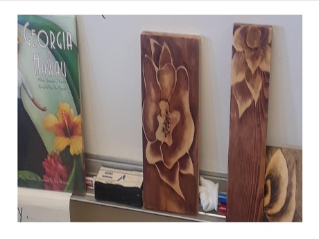 stained wood blocks