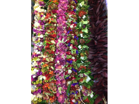 photo of flower lei