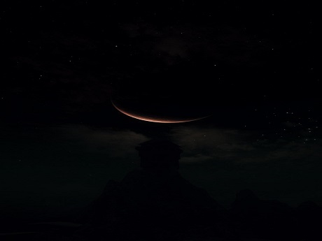 sky with a sliver of moonlight