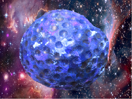 painted golf ball with starry bakcground