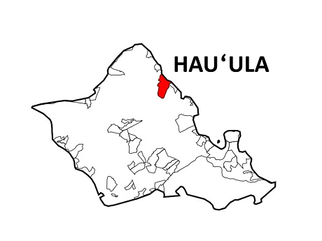 Oahu map with Hauula area highlighted