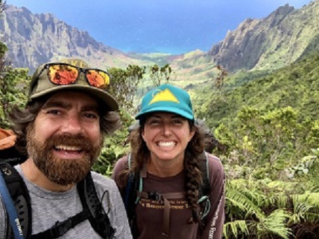 Photo of Dustin Wolkis & Seana Walsh above Na Pali