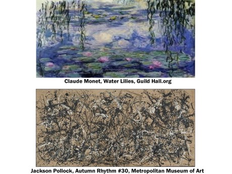 Monet - Water Lilies; Pollock - Autumn Rhythm #30