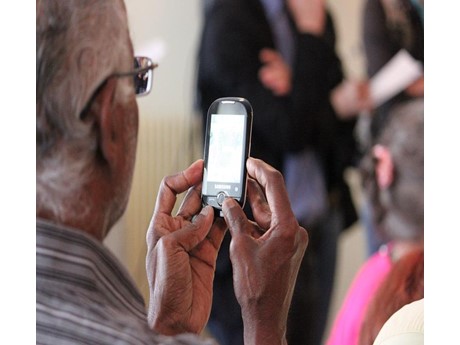 senior man with cell phone